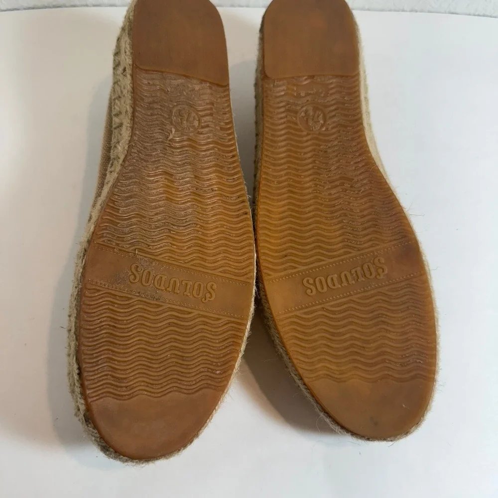 Soludos Espadrille Slip On Palm Tree Embroidered Shoes‎ Womens Size 7.5